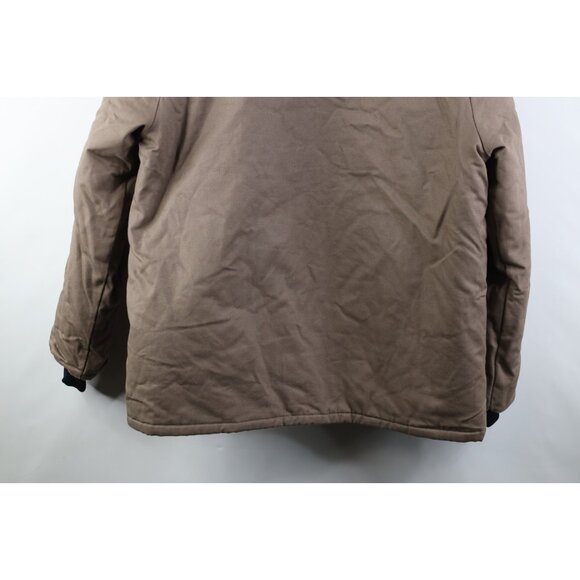 Vintage 90s Military Style Mens Large Faded Blouson Full Zip Jacket Canvas Brown - Picture 13 of 13